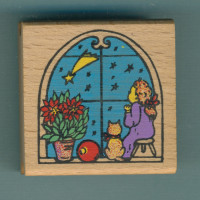 61223003 Holzstempel Weihnachtsfenster 4,5x4,5cm 61223003 Holzstempel Weihnachtsfenster 4,5x4,5cm