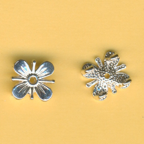 57258a Metallzierteil Blume 12mm echt versilbert