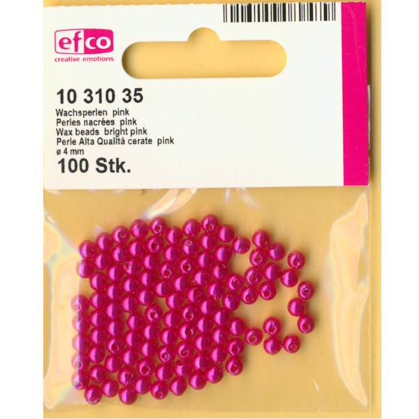 1031035 Wachsperlen 4mm pink 100 Stück in Packung