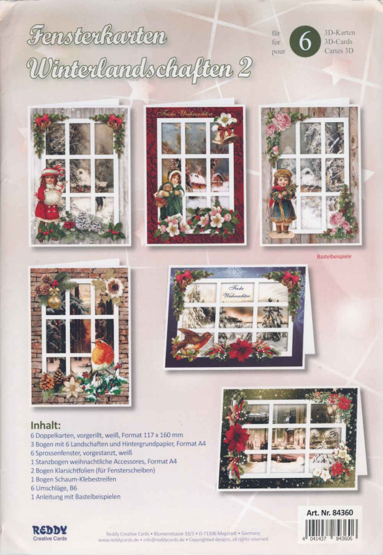 84360 Bastelset Fensterkarten Winterlandschaften 2