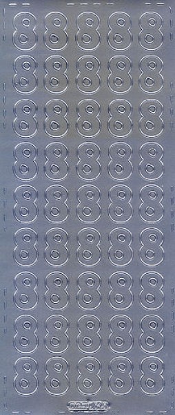 pu545s Sticker Ziffer 8 20mm silber