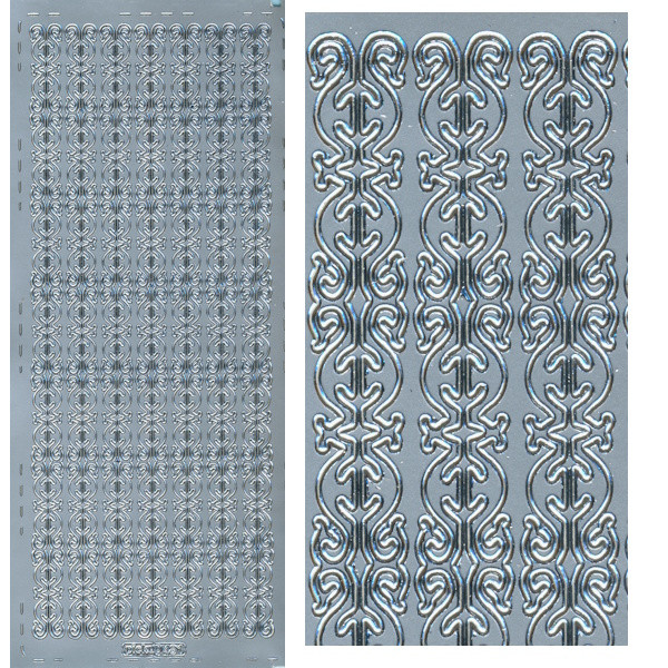 pu481s Sticker Ornamentborte 16 silber