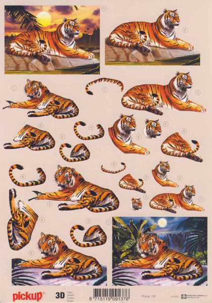 109 3D Motivbogen A4 Tiger 2