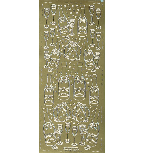 pu295g Sticker Sekt gold