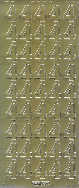 pu541g Sticker Ziffer 4 20mm gold