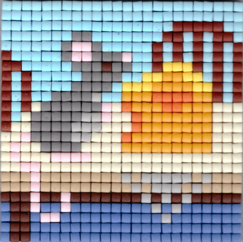 77681 Pixelhobby Set kleine Basisplatte Maus mit Käse