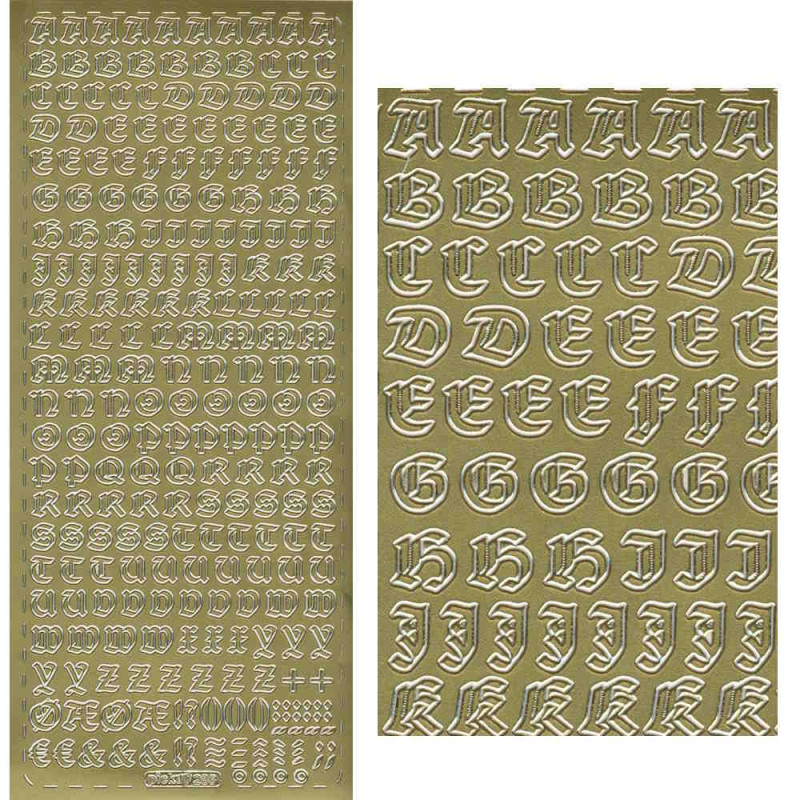 pu286g Sticker Buchstaben 1 gold
