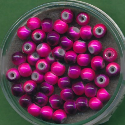 073304414 Miracle Beads 4mm rosa-schwarz 50 Stück