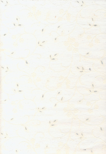 091230 Naturpapier mit Blüten A4 weiß