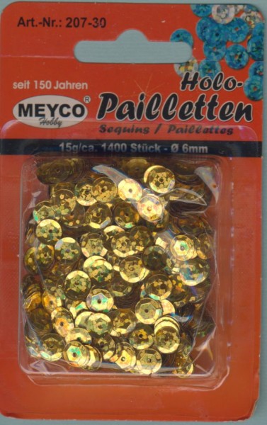 20730_Pailletten-gewölbt-6mm-hologramm-gold-15g