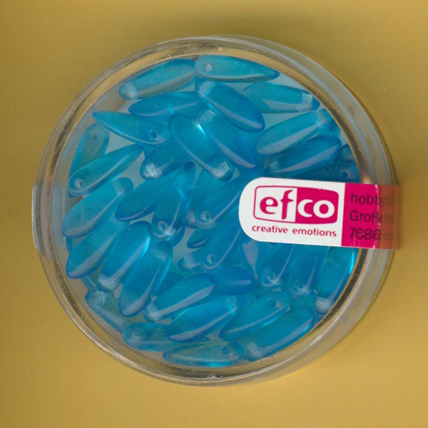 2138447 Glasperlen Tropfen 3x11mm hellblau 50 Stück