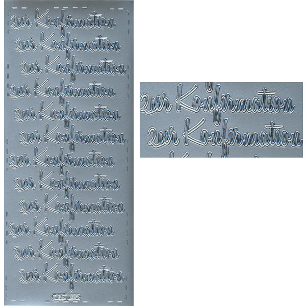 pu594s Sticker Zur Konfirmation 2 silber