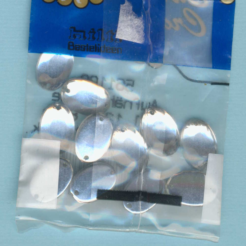 561100 Aufnähsteine oval 12x8mm kristall 12 Stück