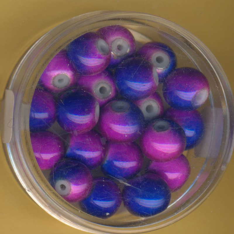 0733-08424 Miracle-Beads 8mm blau-lila 20 Stück