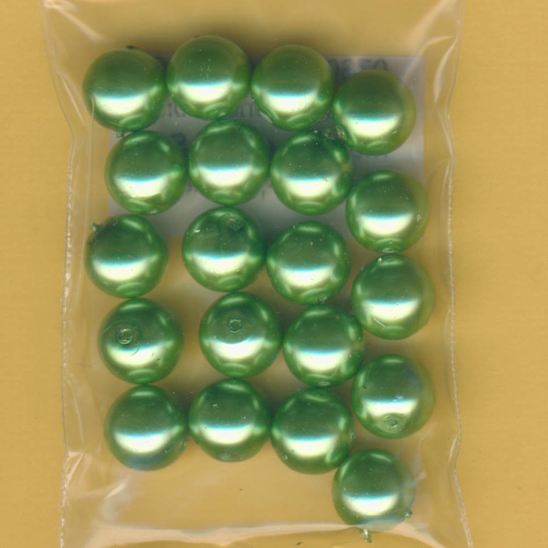 0760-10384 Glaswachsperlen 10mm maigrün 20 Stück