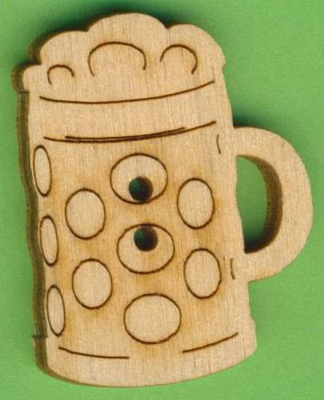buh3403 Holzknopf Maßkrug mit Schaum 35mm hoch
