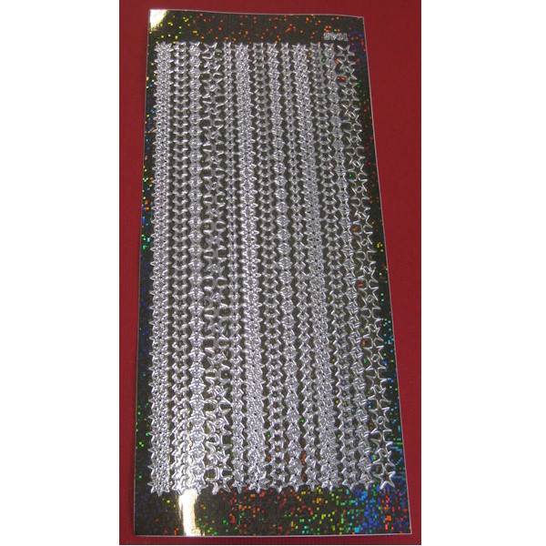 cl1045sh Sticker Sternenborten 1 silber hologramm