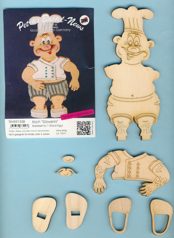 tkh5915sb Holz Deko Standfigur Koch Giovanni 15cm