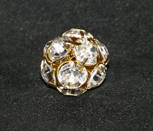 Strasskugel 18mm gold-kristall