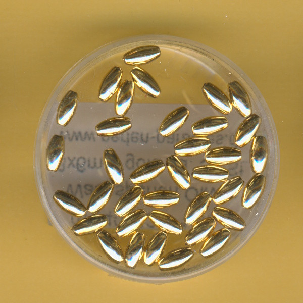 0714-06934 Wachsperlen Oliven 3x6mm gold 35 Stück