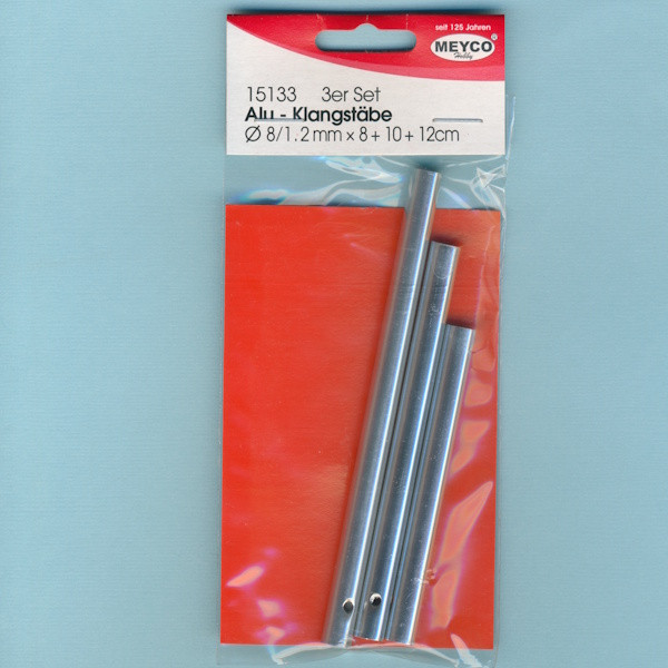 15133 Alu Klangstäbe silber 8mm hohl 3er Set