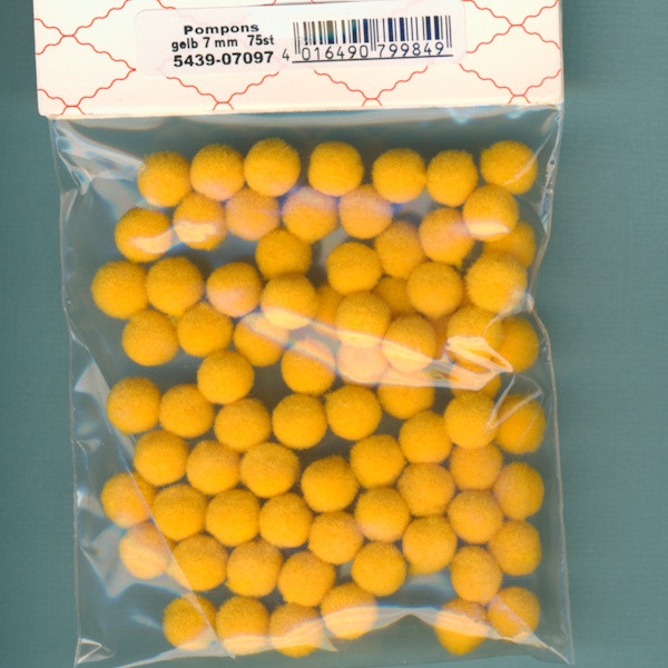 5439-07097 Pompons 7mm gelb 75 Stück