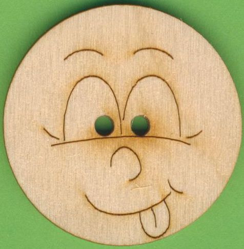 buh0340 Holzknopf Gesicht Design 1 4cm