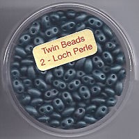 967105324 Glasperlen Twin Beads 2,5x5mm grün matt 12g