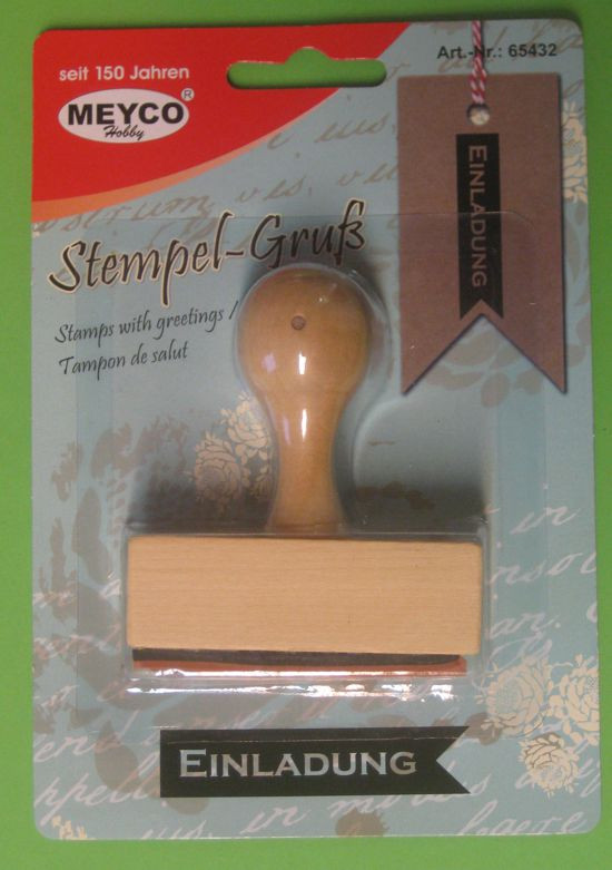 65432 Holzstempel Einladung 2 60x13mm