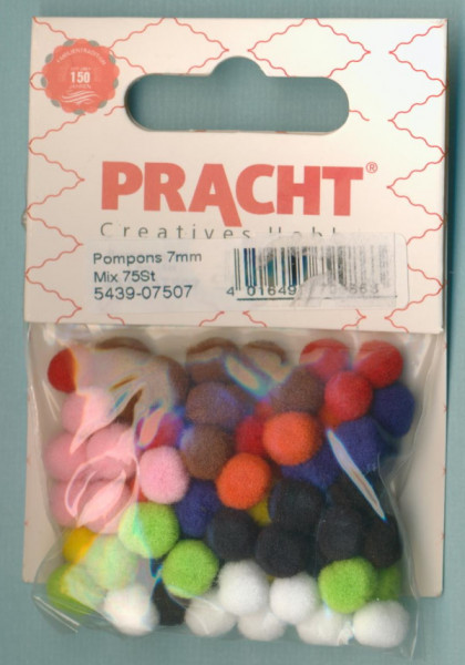 543907507 Pompons 7mm Mix 75 Stück