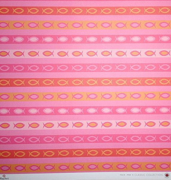 79092262 Scrapbook Papier Fisch pink 30,5x30,5cm