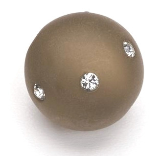 6091464 Polarisperle 14mm mit Swarovski-Strass rauchbraun