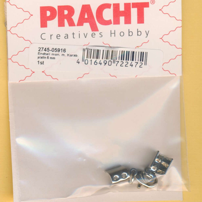 2745-05916 Endteil montiert mit Karabiner 5mm platin