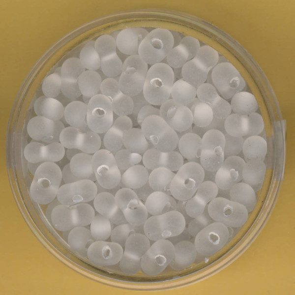 9644-534 Farfalle Perlen 6,5x3,2mm kristall weiß matt 17g