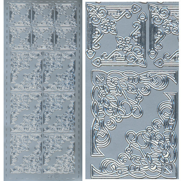 pu164s Sticker Ecken 14 silber
