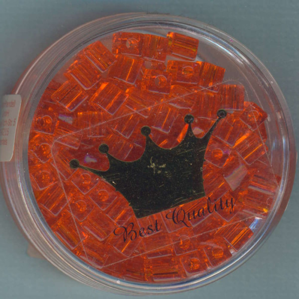5531138 Glasperlen Würfel 4mm orange transparent 15g