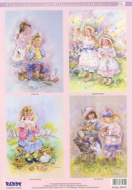 83070 3D Stanzbogenset A4 Paintbox Poppets Kinderszenen