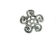 f96617 Perlkappen 10mm antik silber 20 Stück