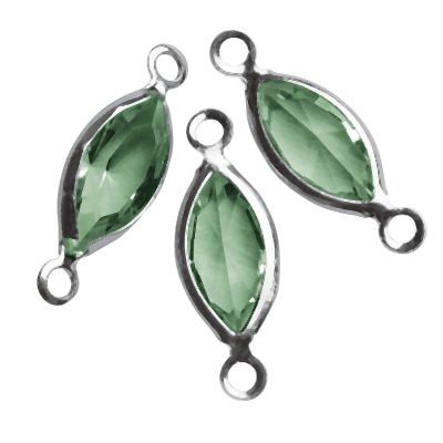 14297438 Swarovski Accessoires oval 17mm grün 7 Stück