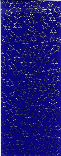 Wachsplatte 22,5x9cm blau mit goldenen Sternen