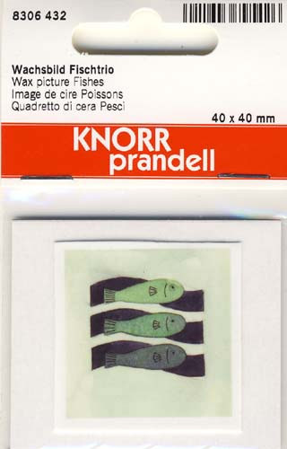 Wachsbild Fischtrio 4x4cm