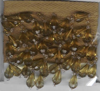 Perlenbordüre, 2,6cm x 1m topas