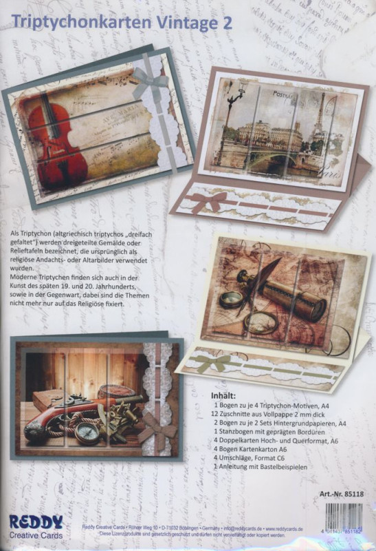 85118 Bastelset Triptychonkarten Vintage 2
