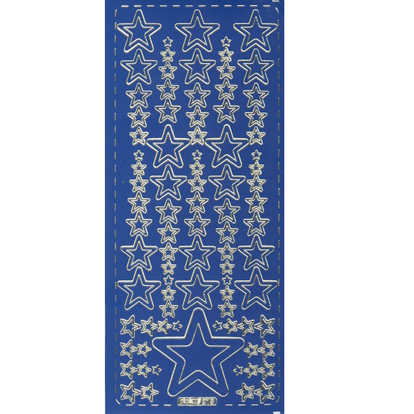 pu315bg Sticker Sterne 14 blau gold