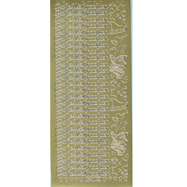 pu030g Sticker Frohe Weihnachten 10 gold
