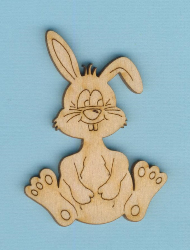 hsh4506 Holz Deko Hase sitzend 6cm