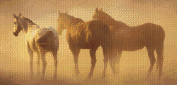 815030 Pixelhobby Set Pferde im Morgentau