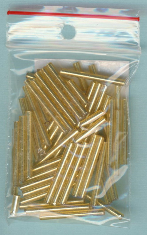 s04302501 Glasstifte 25mm gold Silbereinzug 15g