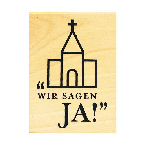 70380231 Holzstempel Hochzeit Wir sagen JA 6x4cm