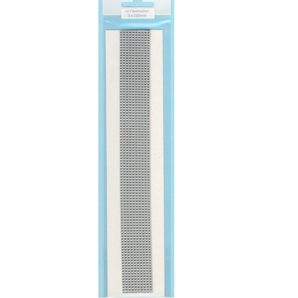 220391 Kerzen Wachs Perlstreifen 3mm silber 25cm 10 Stück